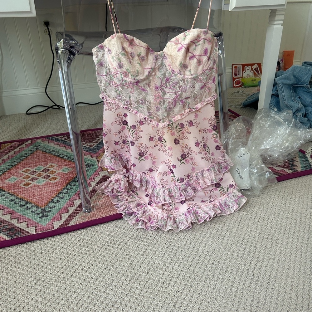 Lovers + Friends Strapless Floral Lace Dress - Picture 12 of 12